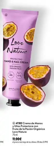 Oriflame Oriflame Crema de Manos y Uñas Protectora con Fruta de la Pasión Orgánica Love Nature oferta