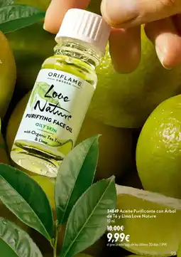 Oriflame Oriflame love nature aceite purificante con arbol de te y lima oferta