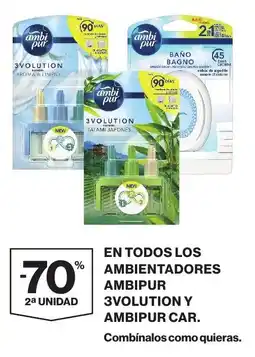 Hipercor Ambipur en todos los ambientadores 3 volution y ambipur car oferta