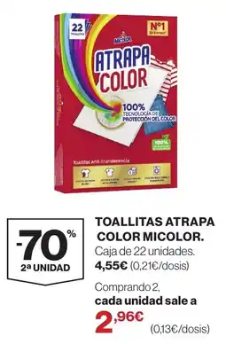Hipercor Micolor toallitas atrapa color oferta