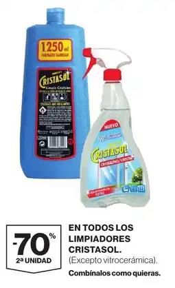 Hipercor Cristasol limpiadores en todos los oferta
