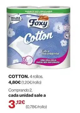 Hipercor Foxy Cotton oferta