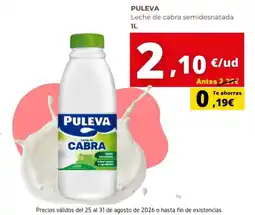 Tu Trébol Hipermercados Puleva leche de cabra semidesnatada oferta
