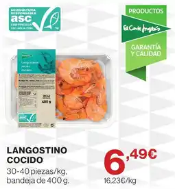 El Corte Inglés El Corre Anglés langostino cocido oferta
