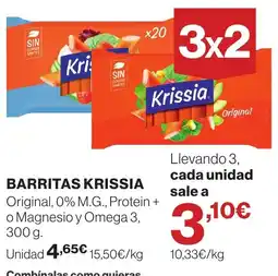 El Corte Inglés Krissia barritas original oferta