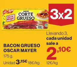 El Corte Inglés Bacon grueso oscar mayer oferta