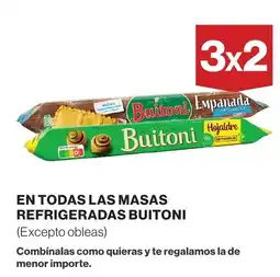 El Corte Inglés Buitoni en todas las masas refrigeradas oferta