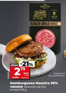 Dia Fresh La burger maestra hamburguesa maestra 99% vacuno oferta
