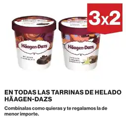 El Corte Inglés Häagen-Dazs en todas la tarrinas de helado oferta