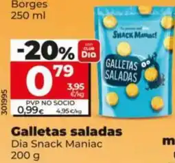 Dia Fresh Dia Snack Maniac galletas saladas oferta