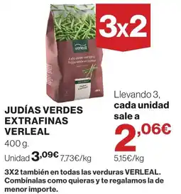 El Corte Inglés Verleal judías verdes extrafinas oferta