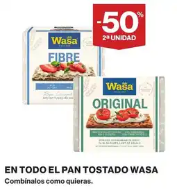 El Corte Inglés Wasa en todo el pan tostado oferta