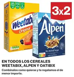 El Corte Inglés Weetabix Alpen y Oatibix en todos los cereales oferta