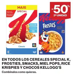 El Corte Inglés Kellogg's en todos los cereales special K frosties smacks miel pops rice krispies y chocos oferta