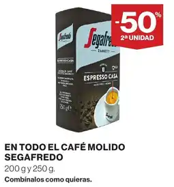El Corte Inglés Segafredo en todo el café molido oferta