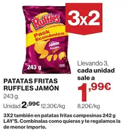 El Corte Inglés Ruffles patatas fritas jamón oferta