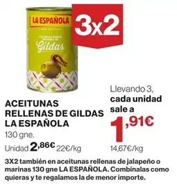 El Corte Inglés Aceitunas rellenas de gildas la española oferta