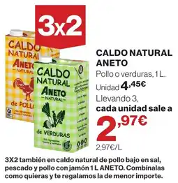El Corte Inglés Aneto caldo natural oferta