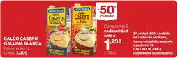 El Corte Inglés Gallina Blanca caldo casero de pollo oferta