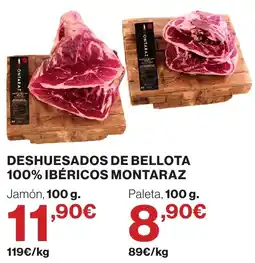 El Corte Inglés Montaraz deshuesados de bellota 100% ibéricos oferta