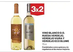 El Corte Inglés Blume vino blanco d.o. rueda verdejo, verdejo viura y verdejo eco blume oferta