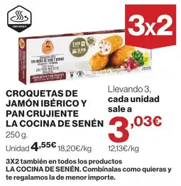 El Corte Inglés la cocina de senen croquetas de jamon ibérico y pan crujiente oferta