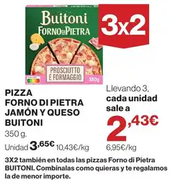 El Corte Inglés Buitoni pizza forno di pietra jamón y queso oferta