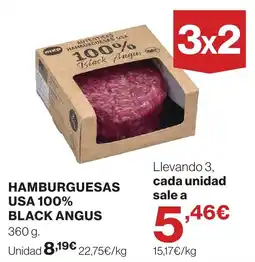 El Corte Inglés Mxp hamburguesas usa 100% black angus oferta
