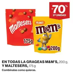 El Corte Inglés M&m's en todas la grageas y maltesers oferta