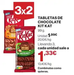 El Corte Inglés KitKat tabletas de chocolate oferta