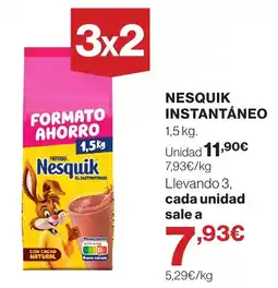 El Corte Inglés Nesquik instantáneo oferta