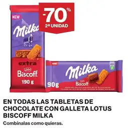 El Corte Inglés Milka chocolate con galleta Lotus Biscoff oferta