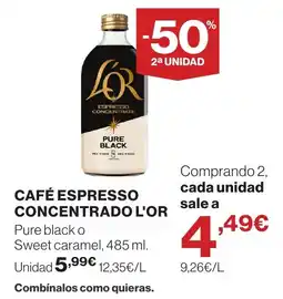 El Corte Inglés L'OR café espresso concentrado oferta