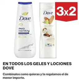 El Corte Inglés Dove geles y lociones oferta