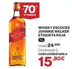 El Corte Inglés Johnnie walker whisky escocés etiqueta roja oferta