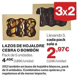 El Corte Inglés Lazos de hojaldre cebra o bombón oferta