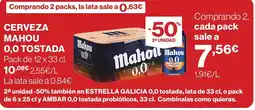 El Corte Inglés Mahou 0,0 Tostada oferta