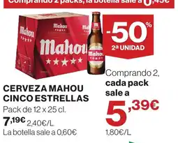El Corte Inglés Mahou cerveza cinco estrellas oferta