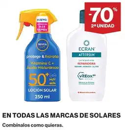 El Corte Inglés Ecran en todas las marcas de solares oferta