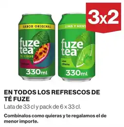 El Corte Inglés Fuze tea en todos los refrescos oferta