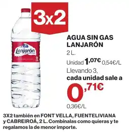 El Corte Inglés Lanjarón agua sin gas oferta