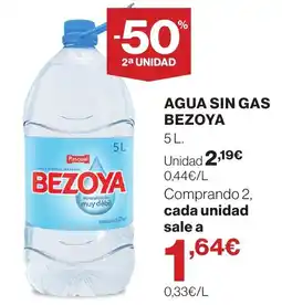 El Corte Inglés Bezoya agua sin gas oferta