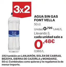 El Corte Inglés Font Vella agua sin gas oferta