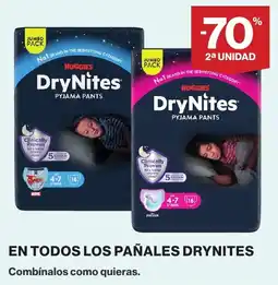 El Corte Inglés Huggies DryNites en todos panales oferta