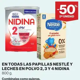 El Corte Inglés Nestlé papillas y leches en polvo nidina oferta