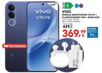 Vivo bundle smartphone v70 fe + flashcharger 90w + buds air3
