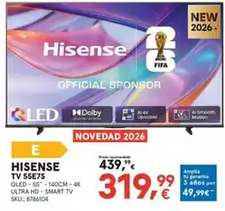Worten Hisense tv 55e7s oferta