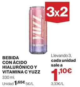 El Corte Inglés YUZZ bebida con ácido hialurónico y vitamina c oferta