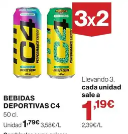 El Corte Inglés C4 bebidas deportivas oferta