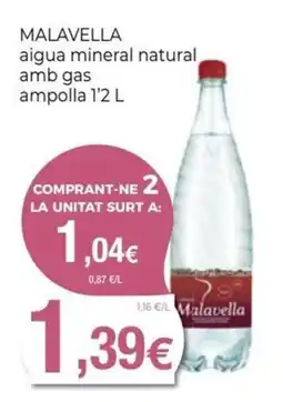 Keisy Malavella aigua mineral natural amb gas ampolla oferta